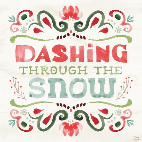 Festive Season IV White Modern Wood Framed Art Print by June, Dina