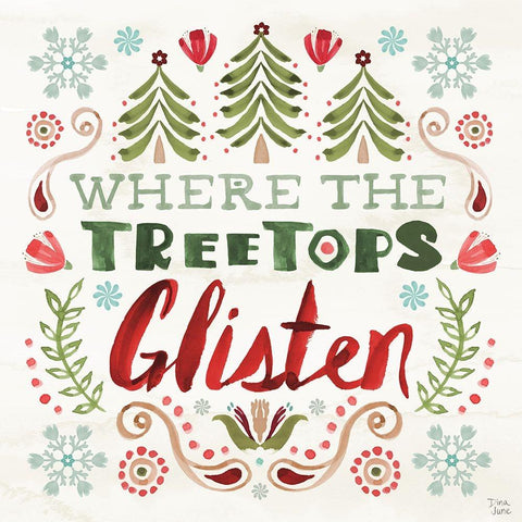 Festive Season V Black Modern Wood Framed Art Print by June, Dina