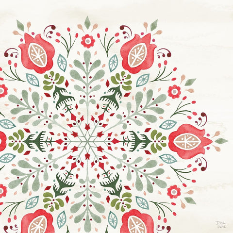 Festive Season VIII White Modern Wood Framed Art Print with Double Matting by June, Dina