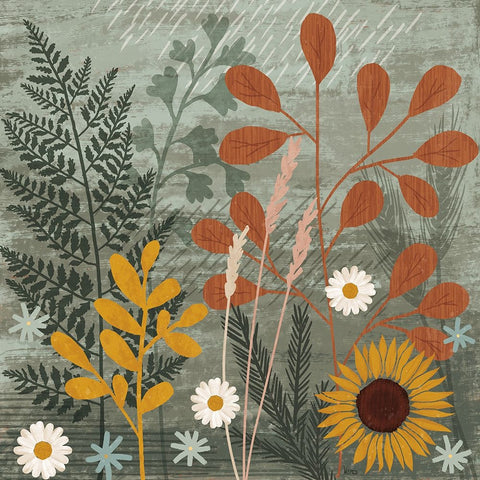 Harvest Craze II White Modern Wood Framed Art Print with Double Matting by Charron, Veronique