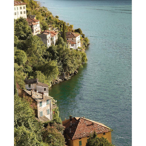 Above Lake Como White Modern Wood Framed Art Print by Aledanda