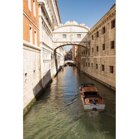 Bridge of Sighs Gold Ornate Wood Framed Art Print with Double Matting by Aledanda