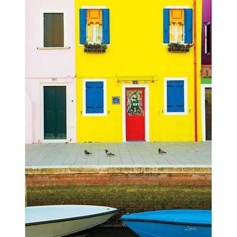 Venice Architecture III White Modern Wood Framed Art Print by Aledanda