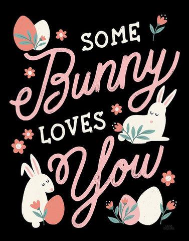 Bunny Kisses III Black Black Ornate Wood Framed Art Print with Double Matting by Marshall, Laura