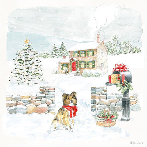 Home For The Holidays II Gold Ornate Wood Framed Art Print with Double Matting by Grove, Beth