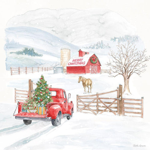 Home For The Holidays IV Black Modern Wood Framed Art Print by Grove, Beth