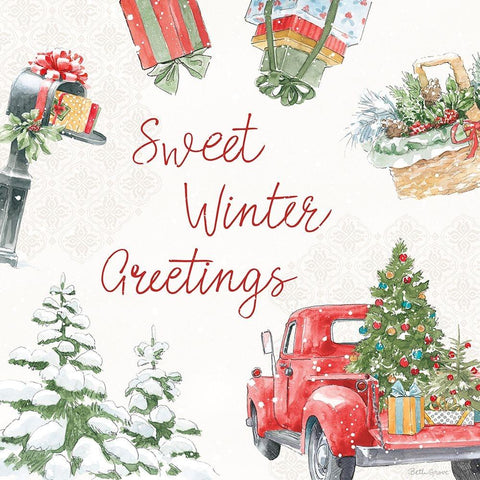 Home For The Holidays VII White Modern Wood Framed Art Print by Grove, Beth