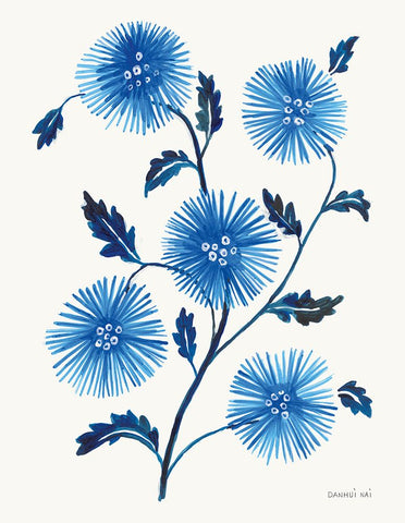 Borrowed and Blue I Black Modern Wood Framed Art Print by Nai, Danhui