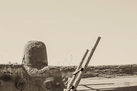 New Mexico Adobe White Modern Wood Framed Art Print with Double Matting by Larson, Nathan