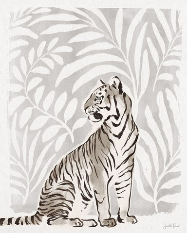 Jungle Cats II Neutral White Modern Wood Framed Art Print with Double Matting by Penner, Janelle