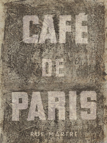 Cafe de Paris Black Ornate Wood Framed Art Print with Double Matting by Wild Apple Portfolio