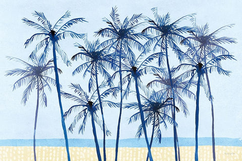 Laguna Palms I White Modern Wood Framed Art Print with Double Matting by Charro, Mercedes Lopez
