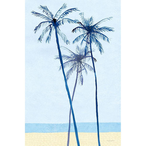 Laguna Palms Triptych II White Modern Wood Framed Art Print by Charro, Mercedes Lopez