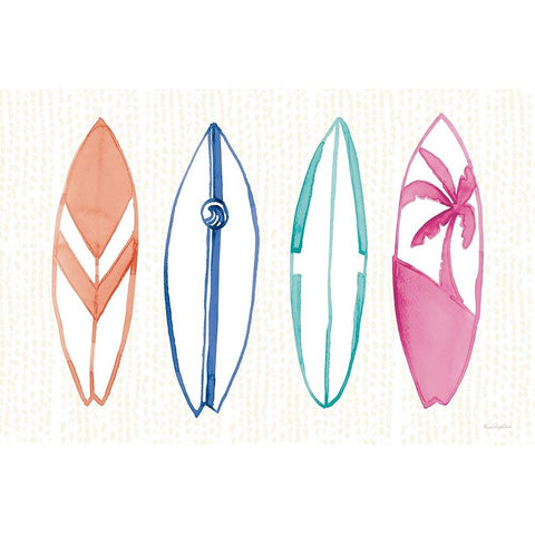 Laguna Surfboards I White Modern Wood Framed Art Print by Charro, Mercedes Lopez