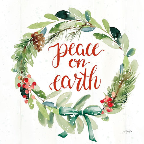 Celebrate the Season Wreath II Black Ornate Wood Framed Art Print with Double Matting by Pete, Katrina