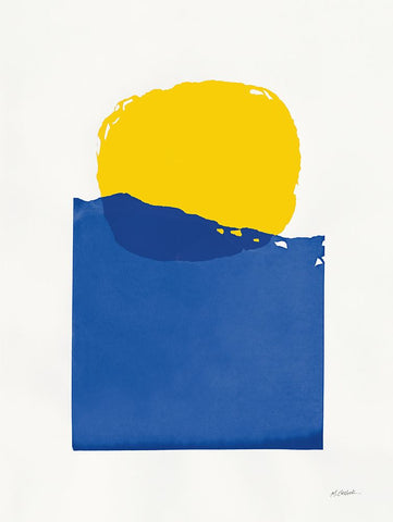 Buoyant Bright Primary Black Modern Wood Framed Art Print by Schick, Mike