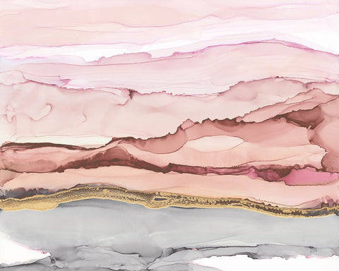 The Vineyard I Blush White Modern Wood Framed Art Print with Double Matting by Paschke, Chris