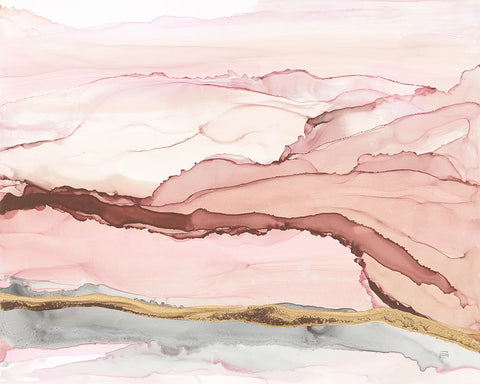 The Vineyard II Blush White Modern Wood Framed Art Print with Double Matting by Paschke, Chris