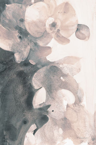 Orchid Splendor II Blush Black Ornate Wood Framed Art Print with Double Matting by Hristova, Albena