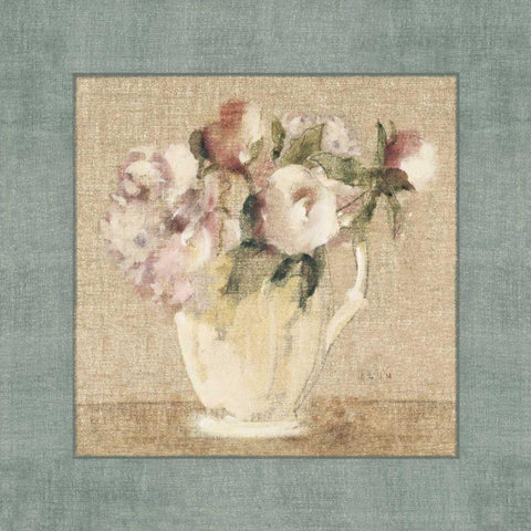 Cottage Bouquet III White Modern Wood Framed Art Print with Double Matting by Blum, Cheri