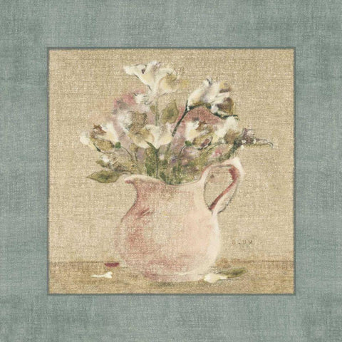 Cottage Bouquet IV White Modern Wood Framed Art Print with Double Matting by Blum, Cheri