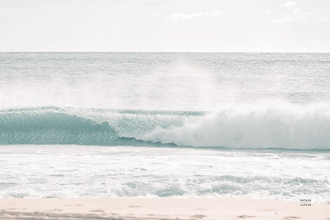 Curling Blue Black Ornate Wood Framed Art Print with Double Matting by Larson, Nathan