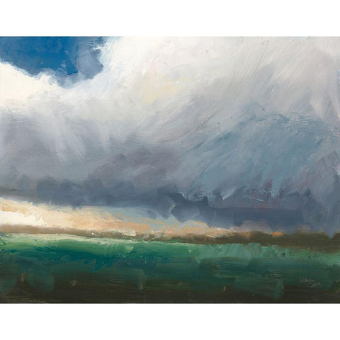 September Landscape Black Modern Wood Framed Art Print by Wellington Studio