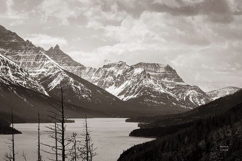 Spring Range White Modern Wood Framed Art Print with Double Matting by Larson, Nathan