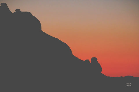 Make Me Your Sunset I White Modern Wood Framed Art Print with Double Matting by Larson, Nathan