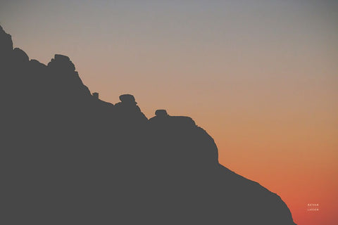 Make Me Your Sunset II White Modern Wood Framed Art Print with Double Matting by Larson, Nathan