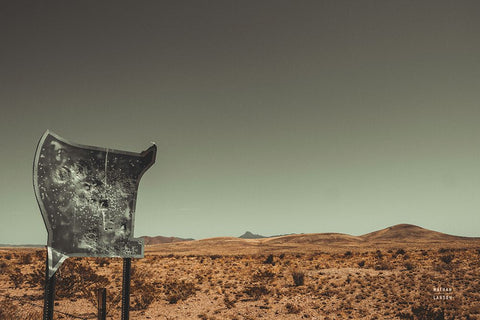 Welcome I White Modern Wood Framed Art Print with Double Matting by Larson, Nathan