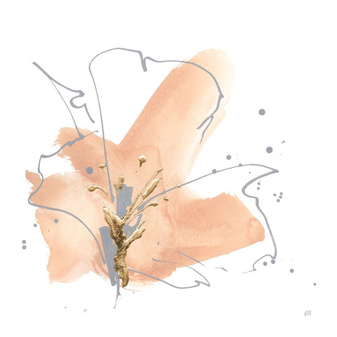 Floral Terracotta IV Black Modern Wood Framed Art Print by Paschke, Chris