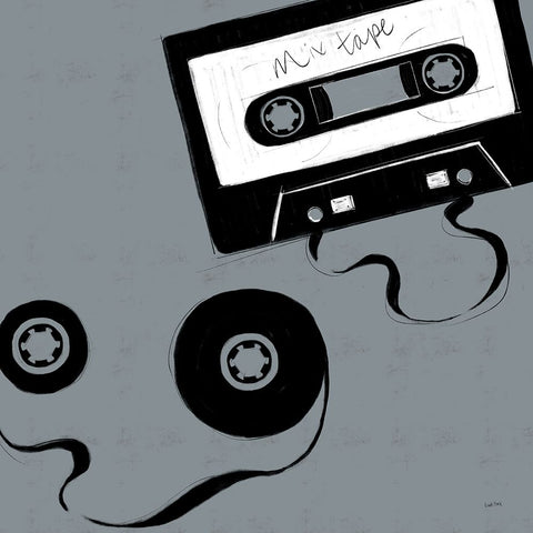 Musical Abstract IV Black Ornate Wood Framed Art Print with Double Matting by York, Leah