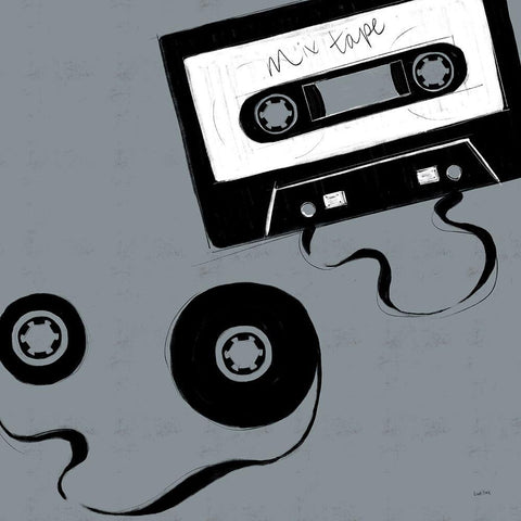 Musical Abstract IV Black Modern Wood Framed Art Print by York, Leah