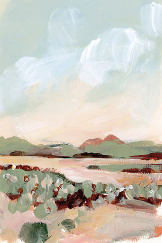 Autumn Meadow White Modern Wood Framed Art Print with Double Matting by Pete, Katrina