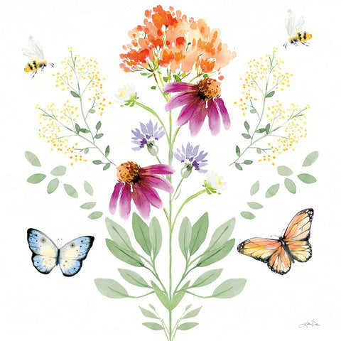 Wild for Wildflowers VIII White Modern Wood Framed Art Print with Double Matting by Pete, Katrina