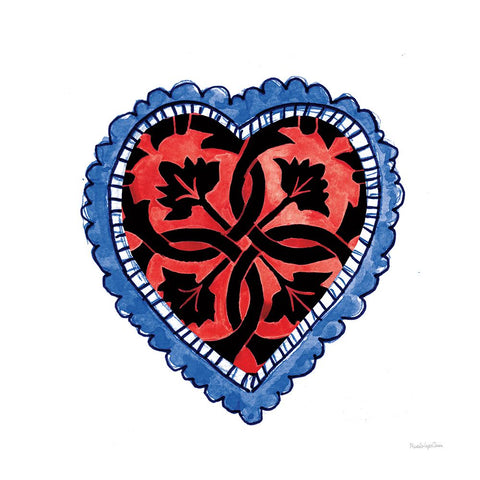 Sacred Heart IV Black Modern Wood Framed Art Print by Charro, Mercedes Lopez