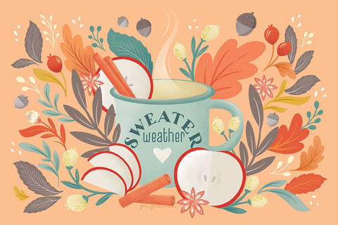 Sweater Weather I Black Modern Wood Framed Art Print by Graham, Gia