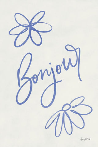 French Phrases II Black Modern Wood Framed Art Print by Thorns, Becky