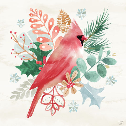 Snowy Critters II Black Modern Wood Framed Art Print by June, Dina