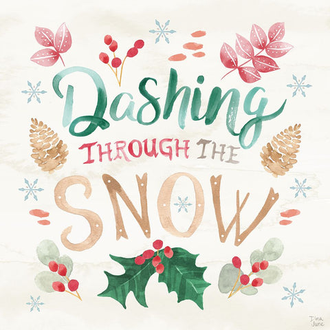 Snowy Critters VI White Modern Wood Framed Art Print with Double Matting by June, Dina