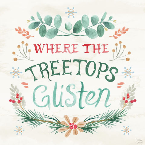 Snowy Critters VII White Modern Wood Framed Art Print with Double Matting by June, Dina