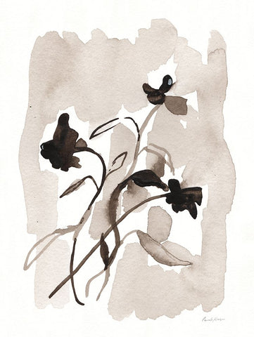 Flower Impression II Black Modern Wood Framed Art Print by Munger, Pamela