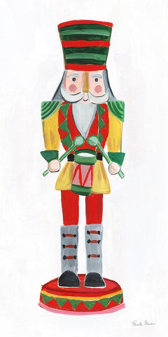 Holiday Nutcrackers III White Modern Wood Framed Art Print with Double Matting by Zaman, Farida