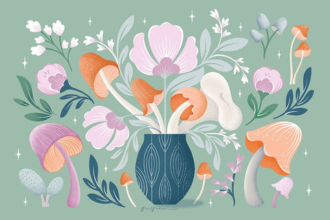 Fantastic Fungi I Black Modern Wood Framed Art Print by Graham, Gia