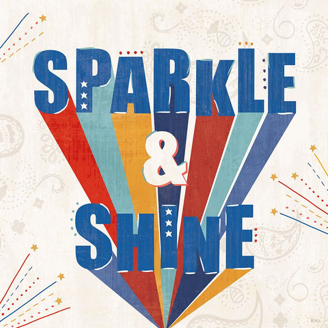 Sparkle and Shine IV White Modern Wood Framed Art Print with Double Matting by Charron, Veronique