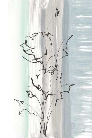 Laidback Flowers I Black Modern Wood Framed Art Print by Paschke, Chris