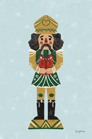 Holiday Cheer Nutcrackers II White Modern Wood Framed Art Print with Double Matting by Thorns, Becky