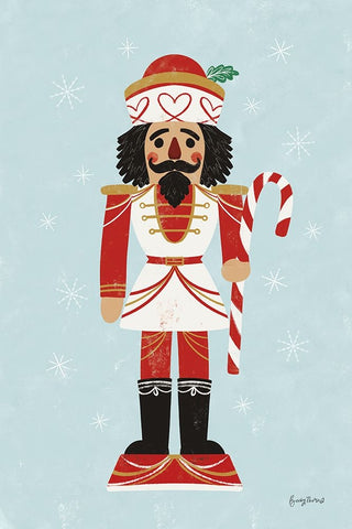 Holiday Cheer Nutcrackers III White Modern Wood Framed Art Print with Double Matting by Thorns, Becky