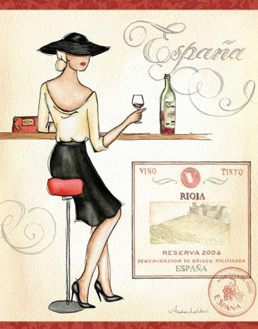 Wine Event I Black Ornate Wood Framed Art Print with Double Matting by Laliberte, Andrea